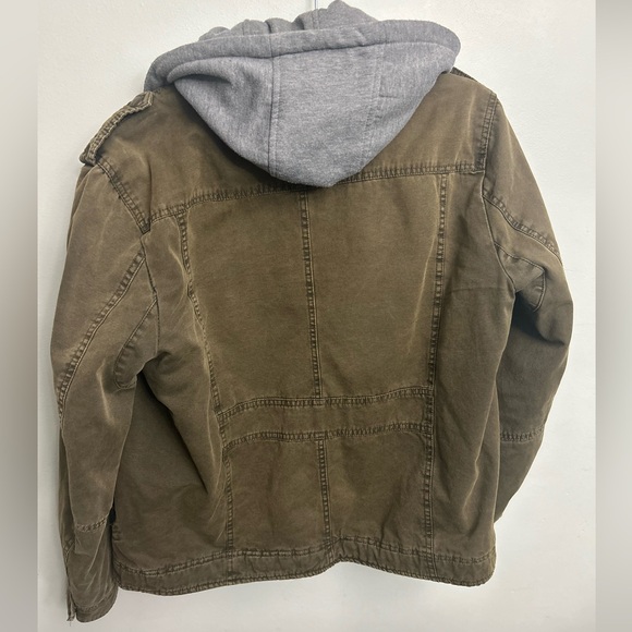 Levi's “CEO” Men Green Sherpa Lined Hooded Trucker Jacket Medium Bomber Carhartt - Picture 6 of 7